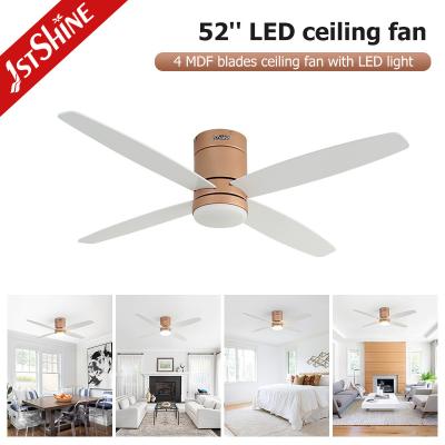 China Decorative Low Profile Luxury Rose Gold Finish Flush Mount Ceiling Fan With LED Light for sale