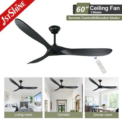 China CE ROHS 3 Blade Solid Wood Ceiling Fan Without Light 60 Inch for sale