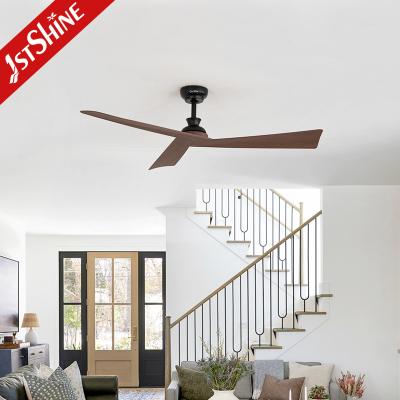 China Sleek Black Ceiling Fan with Dark Wood Grain Blades for sale