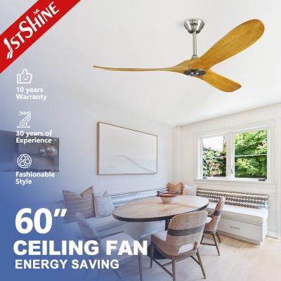 China Hotel Decorative Wooden Blade Ceiling Fan With DC Motor Remote Control for sale