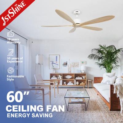 China 60 Inches 5 Wooden Blade Ceiling Fan With Five Speed DC Motor for sale