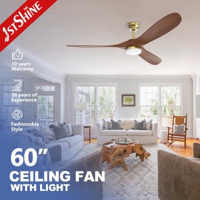 China Modern Europe Style Ceiling Fan With Led Light Villa Ac Dc 3 Blade Wooden for sale