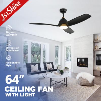 China 62 Inches Solid Wood Ceiling Fan With Dimmable LED Light Black Modern DC Motor for sale