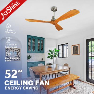 China 6 Speeds Choice Wood Ceiling Fan With Remote Control 3 Wooden Blade DC Motor for sale