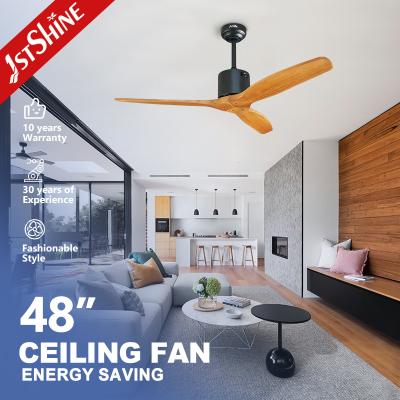 China Office 48 Inch Modern Wood Ceiling Fan Pure Copper Motor DC for sale