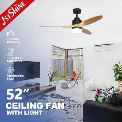 China Wobble Free 3 Solid Wood Blade Ceiling Fan With Remote Control for sale