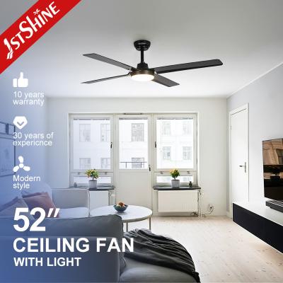 China Black Remote LED 52 Inch Quiet Motor Ceiling Fans For Bedroom Living / Dining Room for sale