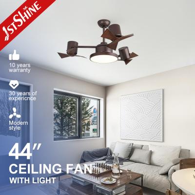 China Indoor Vintage Small 44in Plastic Ceiling Fan With 3 Colors LED Light for sale