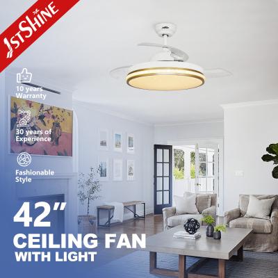 Chine Contrôle escamotable intelligent de Wifi de fan de plafond de lumière de 42 pouces petit LED pour la chambre à coucher à vendre