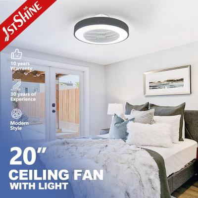 China Silent DC Motor Flush Mount Ceiling Fan With Lights , Low Profile Fan For Bedroom for sale