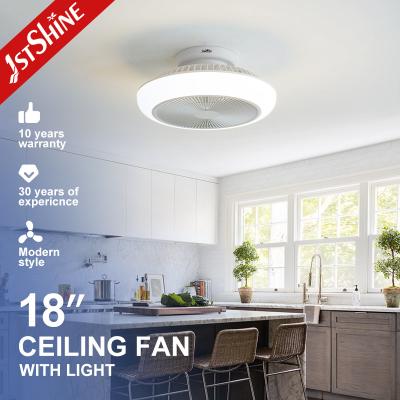 China Mini Bedroom 18 Inches Bladeless Led Ceiling Fan Dc Motor 6 Speeds Remote for sale