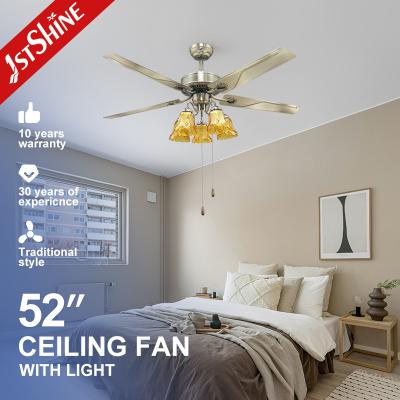 Chine fan de plafond de lame en métal 110V avec la lumière 52 pouces et moteur à courant alternatif à vendre