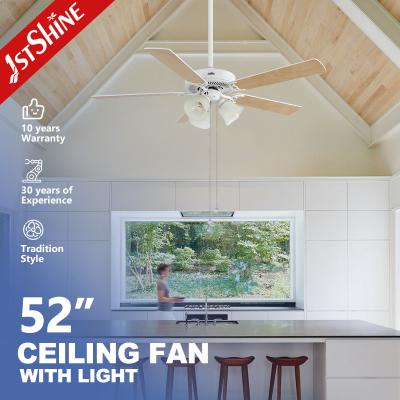 China Traditional 35W Decorative Ceiling Fan With Pull Chain 5 Mdf Blades For Living Room for sale