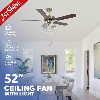 China Remote Control 52 Inch Decorative Farmhouse Ceiling Fan With 5 Lights for sale