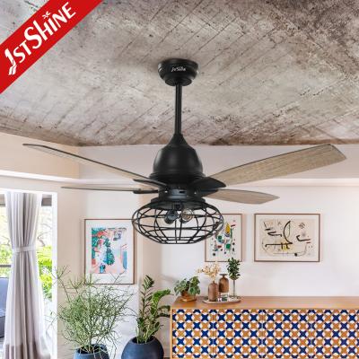 China Fan de techo eléctrica del cortijo de 48 pulgadas con el cuerpo negro rústico de las luces en venta