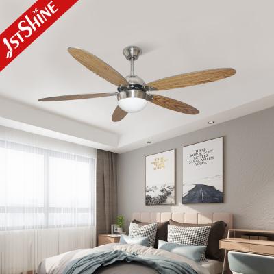 China Dimmable 52 inch 3 Color LED Light Ceiling Fan Indoor Plywood Blade for sale