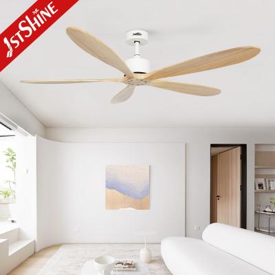 China 60 Inches 5 Wooden Blade Ceiling Fan With Five Speed DC Motor for sale