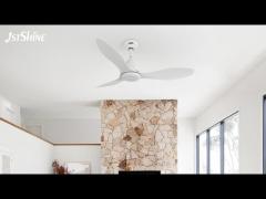 Energy Saving Remote Control Ceiling Fan with 3 Plastic Blades in White Decorative Design