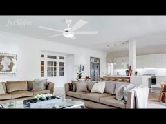 52“ White Ceiling Fan with LED Light & Pull Chain  1stShine