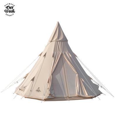 China Trigone/V-type ground tent outdoor rainproof high quality roof top Glamping camping tent canvas top tent for sale