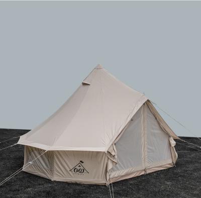 China Straight Tying Type 4M Glamping Waterproof Cotton Canvas Luxury Bell Tent For Outdoor Camping for sale