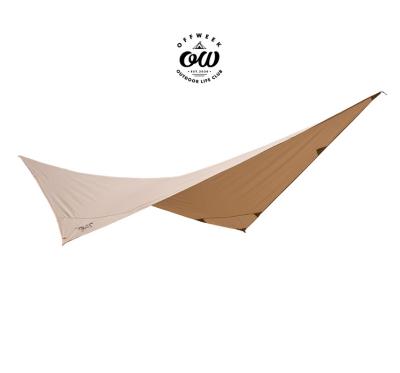 China Diagonal Tie Type Glamping Fly Leaf Shade Tents Tarp Portable Outdoor Waterproof Camping Tarp for sale