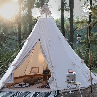 China Straight Tying Type Glamping Family Camping Tent Outdoor Indian Luxury Tent 3m 4m for sale