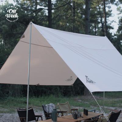 China Diagonal Tying Type Lightweight Glamping Tent Portable Outdoor Waterproof Fly Leaf Shade Tents Tarp for sale