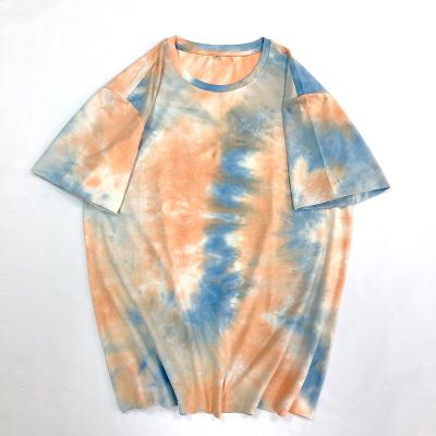 China Custom Tie Dye Anti-Wrinkle Dye Men's High Quality 100% Cotton Short Sleeve T-Shirt For Summer for sale