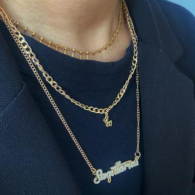 China Punk Gold Plated Horoscope 12 Diamond Zodiac Sign Pendant Necklace for sale