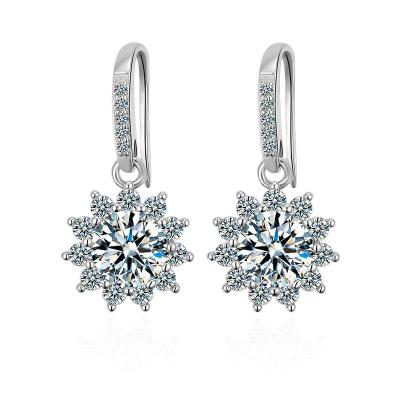 China CLASSIC Diamond Earrings 18k White Gold 925 Sterling Silver Earrings Moissanite Jewelry for sale