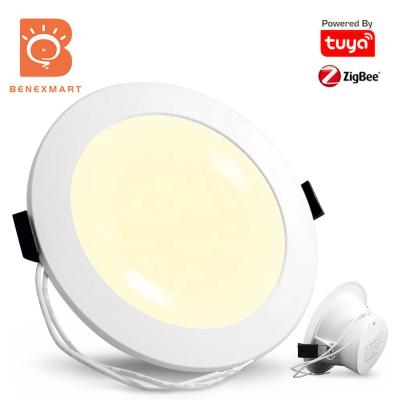 China Benexmart Mid Century Zigbee White Color Tuya Downlight Smart Decoration Led Ceiling Light Music Alexa Google Home Recessed Smartthings for sale