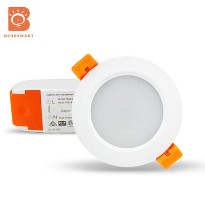 China Dimable Led Downlight Benexmart ZigBee 3.0 4 Inch Downlight Kit Smart RGBW Led Recessed Ceiling Lamp 15W Work With Smartthings Echo Smart Lighting for sale