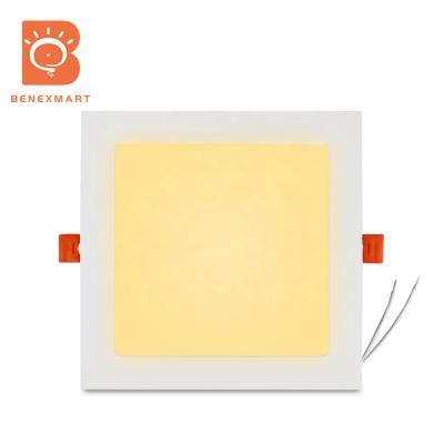 China Mid Century Benexmart Tuya WiFi Smart Led Downlight RGBW 15w Recessed Ceiling Lamp with Square Panel Alexa Google Home Voice Control for sale