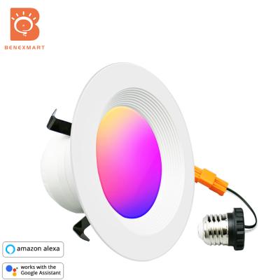 China Dimable Led Downlight Benexmart 4.5inch 10W tuya wifi RGBCW Recessed Downlight Music Sync Dimmable Retrofit Light Alexa Google compatible smartthing for sale