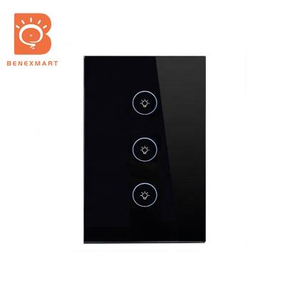 China Light Touch Switch Easy Touch Wall Switch US AU Control SmartThings Switch Benexmart SAA Zigbee Installation Remote Control 110V 240V for sale