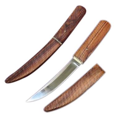 China High-end Hand-polished Non-variable Fixed Blade Knife Japanese Style Wooden Handle Gift Portable Hunting Knives for sale