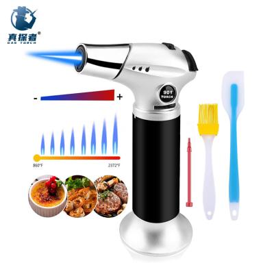 China Gf901 Rechargeable Handheld Smoke Gun Spray Flames Stand Butane Gas Micro Welding Cut-Off Torch For Outdoor Jewelry With Adapters for sale