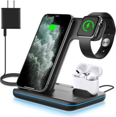 China UniversalÂ   3 in 1 Wireless Charger, 15W Fast Charging Dock for Apple iWatch 6/5/4/3/2/1, AirPods Pro, for 13Pro Max/13 Pro/13/12/11/11 Pro for sale