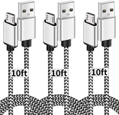 China Mobile Phone USB Cable, 10ft 3-Pack Deegotech Android Extra Long Charger Cable, Nylon Braided Phone Charger Ties Fast Charging for sale