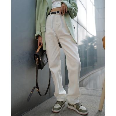 China New Arrival QUICK DRY Women's High Waist Tall Jean Pants Straight Leg Pants Loose Loose Casual Denim Jeans Female White Streetwear for sale