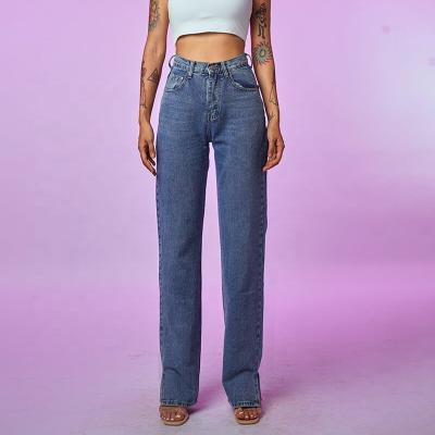 China Women's Denim Pants Summer Breathable Straight Leg Mom Jeans 2021 Fashion High Waist Casual Friend Eliminated Loose Jeans for sale