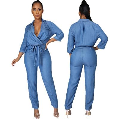 China Hot NVFelix QUICK DRY jeans trend ins women clothes wholesale high quality slim sexy loose fitting denim overalls for sale