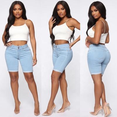 China NVFelix QUICK DRY jeans Amazon wholesale hot sexy women slim fit slim fit push up denim stretch shorts for sale