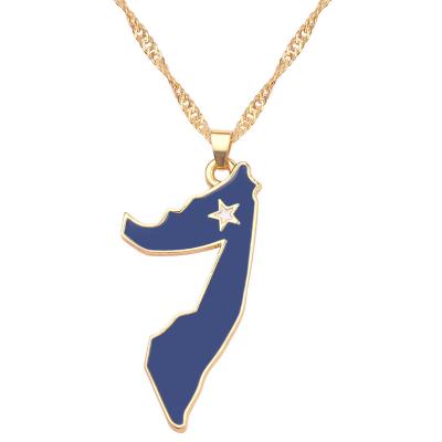 China European and American minimalist style creative unisex alloy spot manufacturers necklace map world foreign trade pendant jewelry for sale