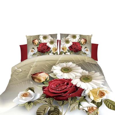 China Durable Polyester Comforter Cover Lace Edge Wash Silk 100% Cotton 4 Pcs Bed Sheet Bedding Set for sale