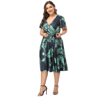 China Anti-static hot sales plus size dress casual wear 2020 fashion women indian clothing ladies print dress for sale