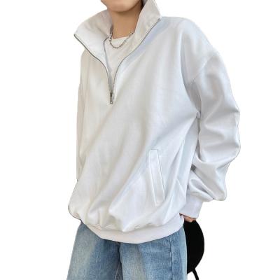 China Anti-Wrinkle Workmanship Anti-Wrinkle Workmanship Women Half Zipper Turtle Neck Oversized Long Sleeve Solid Sweatshirt for sale