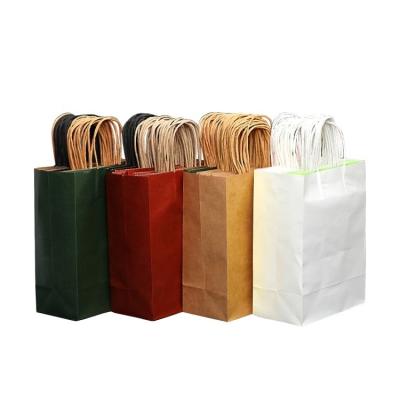 China Jewelry Store Package Brown Kraft Paper Bags Customized Recycled Brown Kraft Paper Bag With Twisted/Flat Handle for sale