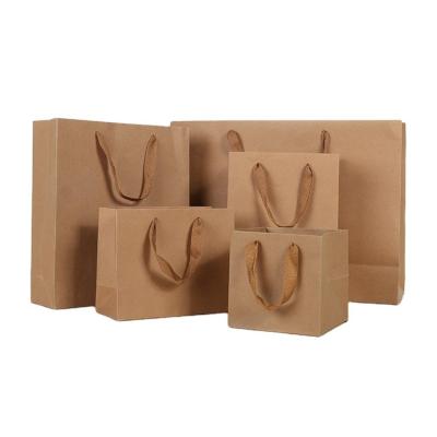 China Jewelry Store Package Brown Kraft Paper Bags Customized Recycled Brown Kraft Paper Bag With Twisted/Flat Handle for sale